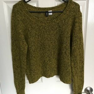 Olive Green DIVIDED Knit Sweater by H&M.